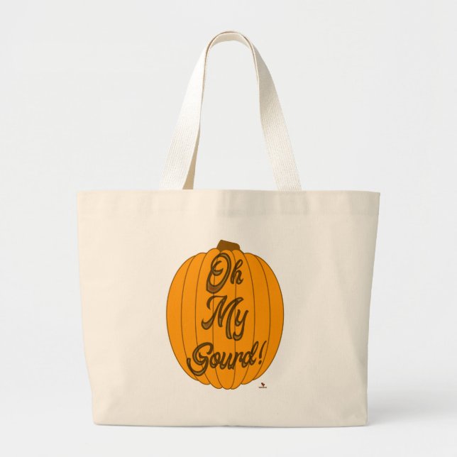 Oh mein Gourmet Fall Pumpkin Cartoon Motto Jumbo Stoffbeutel (Vorne)