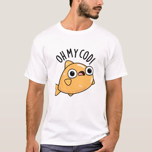 Oh mein Kabeljau Funny Fish Puff T-Shirt (Vorderseite)