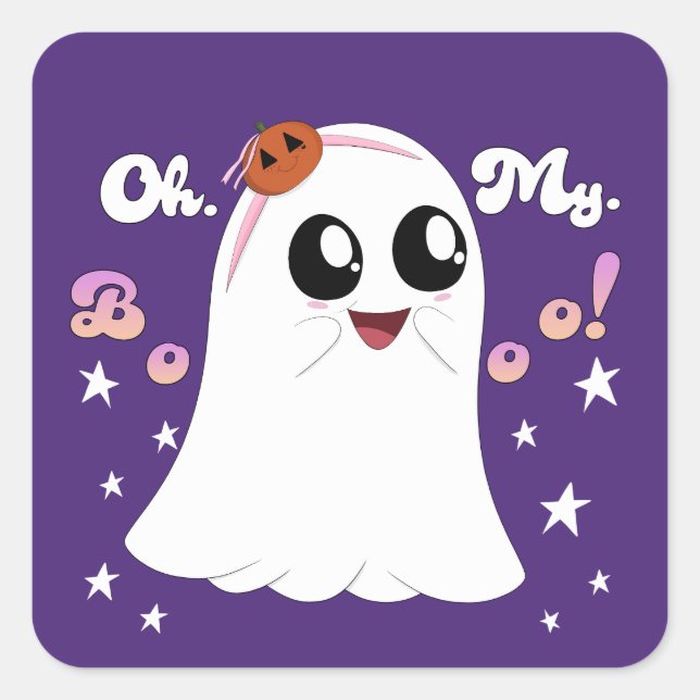 Oh. Meine. Boo! Quadratischer Aufkleber (Vorderseite)