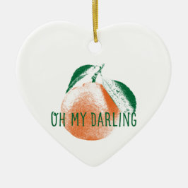 Oh meine süße Klementinen-Keramik-Herz-Verzierung Keramik Ornament
