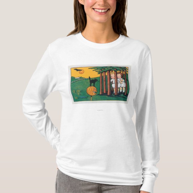 Oh meine Tis Halloween schwarze Katze, die Kinder T-Shirt (Vorderseite)