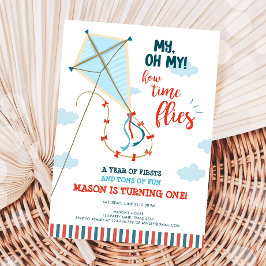 Oh, meine Zeit fliegt Kite Summer Boy ersten Gebur Einladung