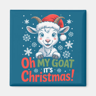 Oh meine Ziege, es ist Weihnachten Cartoon Bauernh Magnet