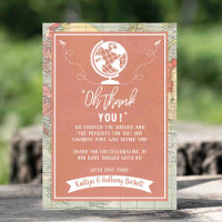 "Oh Merci !" Baby shower Carte Voyage Aventure