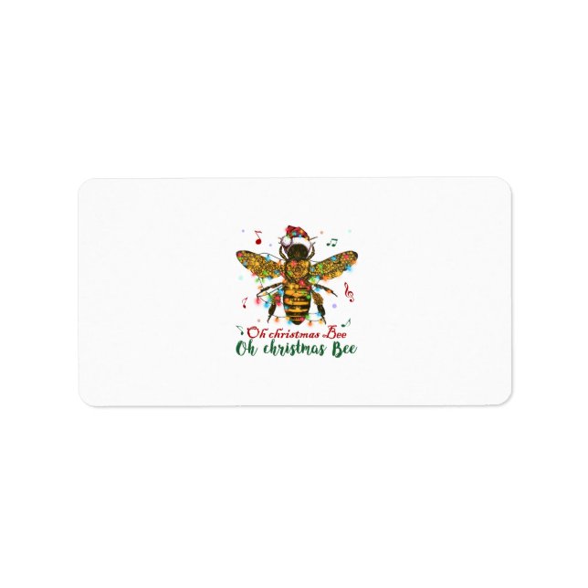 Oh Merry Christmas Bee Gifts Adressaufkleber (Vorne)