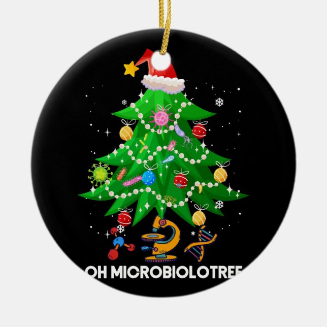 Oh Microbiolotree Microbiologe Weihnachtsbaum Mi Keramik Ornament (Vorne)