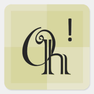 Oh! Moderne expressive Typografie Quadratischer Aufkleber