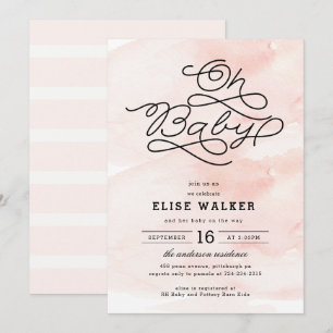 Oh mon bébé, Baby shower rose doux Invitation