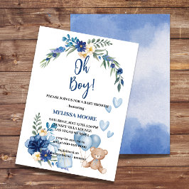 Oh mon Dieu ! Invitation Aquarelle Royal Blue Flow