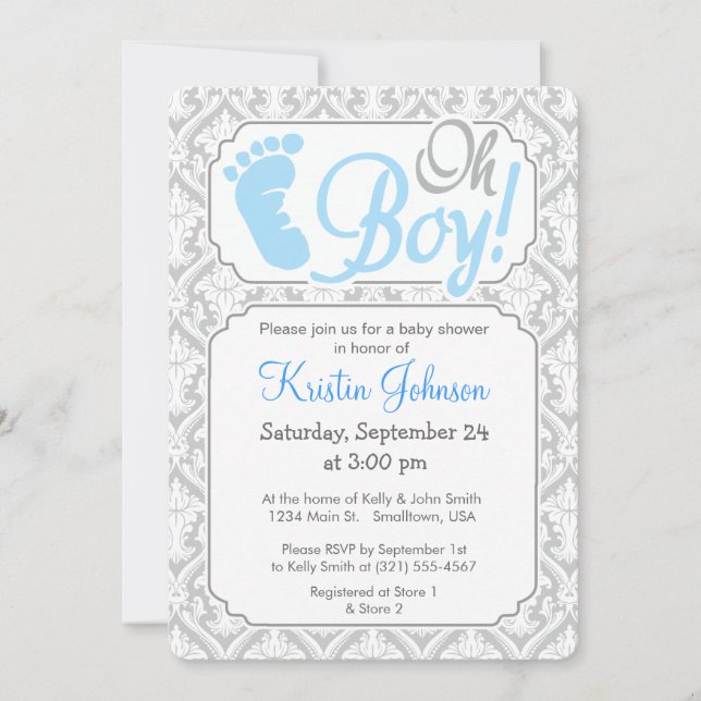 Oh mon Dieu ! Invitation baby shower (Devant)