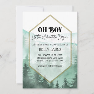 Oh mon garçon, Baby shower, Invitation à l'aventur