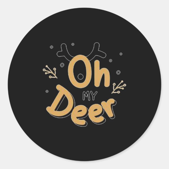 Oh My Deer  Runder Aufkleber (Vorderseite)