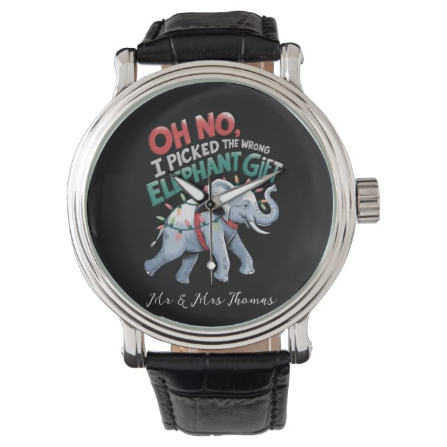Oh nein, ich habe den falschen Elefanten-Geschenk- Armbanduhr (Vorderseite)