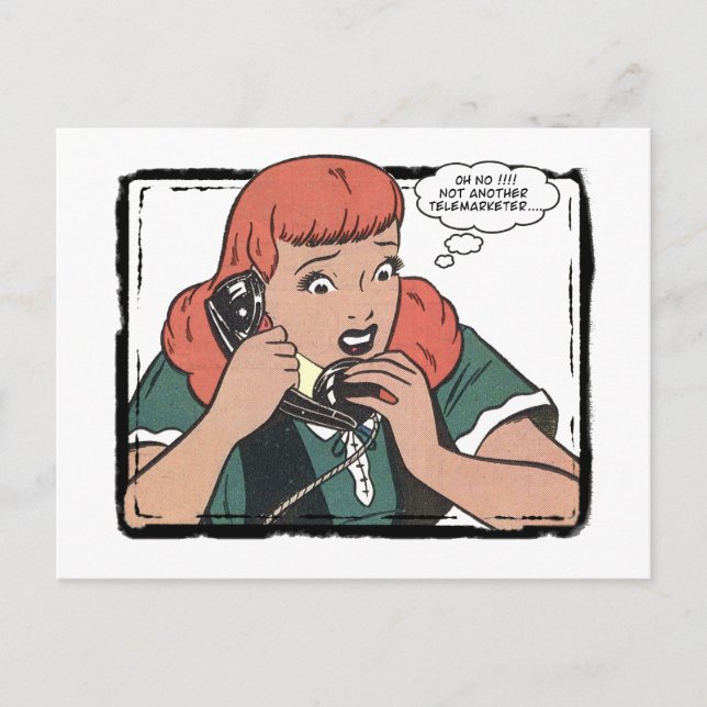 Oh nein! Nicht ein anderer Telemarketer Postkarte (Vorderseite)