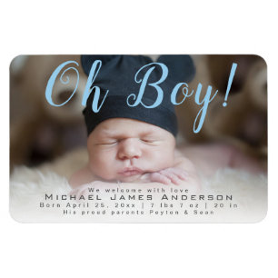 Oh! Neuer Baby-Geburt Annoucement Foto-Magnet Magnet