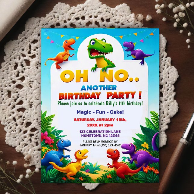 Oh No! Another Dinosaur Themed Birthday Party  Postkarte (Von Creator hochgeladen)