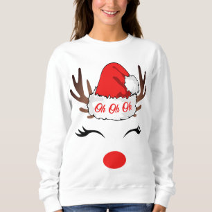 Oh Oh Oh Oh Vilain Blanc Reindeer Sweatshirt de No