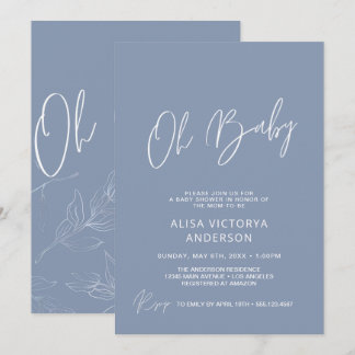 Oh Petit Garçon Bleu Poussiéreux Invitation Simple