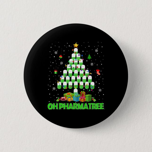 Oh Pharmatree Weihnachtsbaum Apotheke Medikamente  Button (Vorderseite)