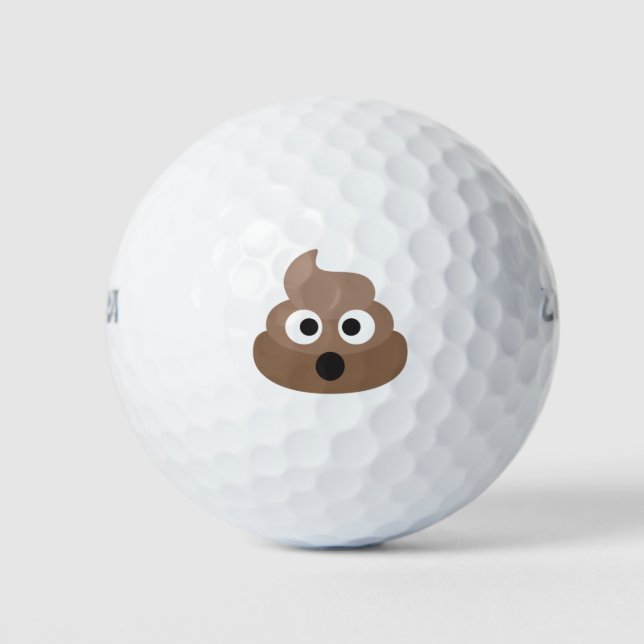 Oh Poo Emoji Golfball (Vorderseite)