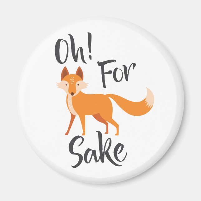 oh pour saké renard Fridge Magnet Badge (Devant)