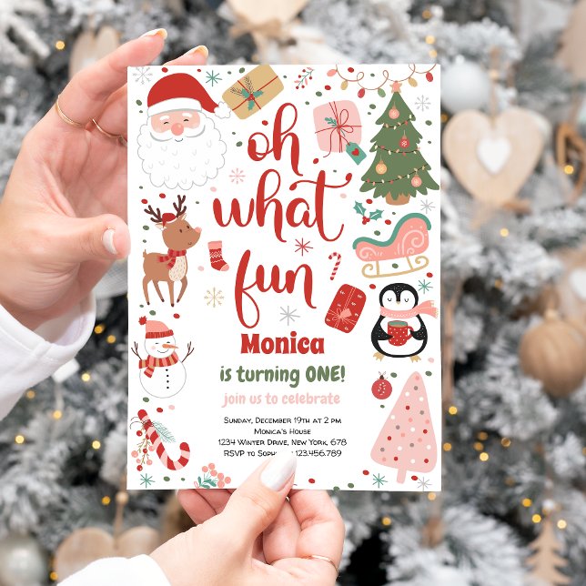 Oh quel plaisir Noël invitation anniversaire (Créateur téléchargé)