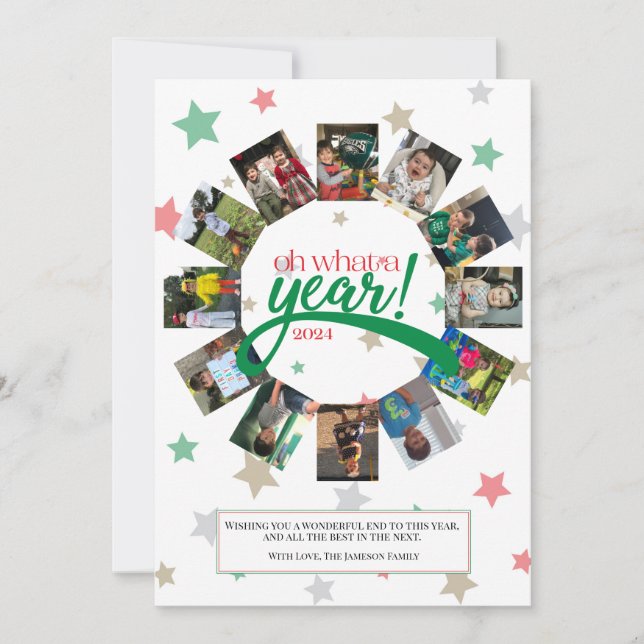 Oh, quelle année carte de vacances, voeux de Nouve (Devant)
