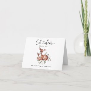 Oh Reh Wasserfarbe Floral Baby Shower Dankeskarte