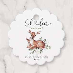 Oh Reh Wasserfarbe Floral Baby Shower  Geschenkanhänger
