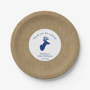 Oh Rotwild-Babypartydekor, Leinwandmarine Pappteller