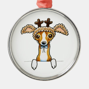Oh Rotwild-italienischer Windhund Silbernes Ornament