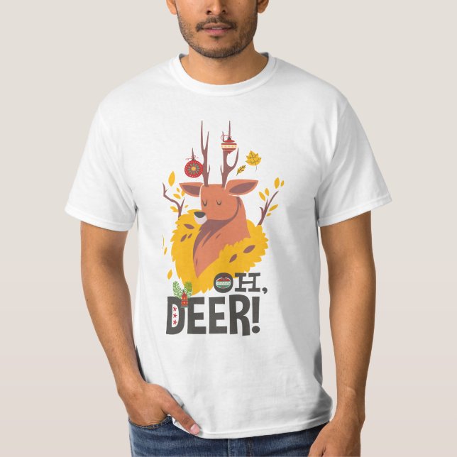 Oh Rotwild und ein lustiges Weihnachten T-Shirt (Vorderseite)