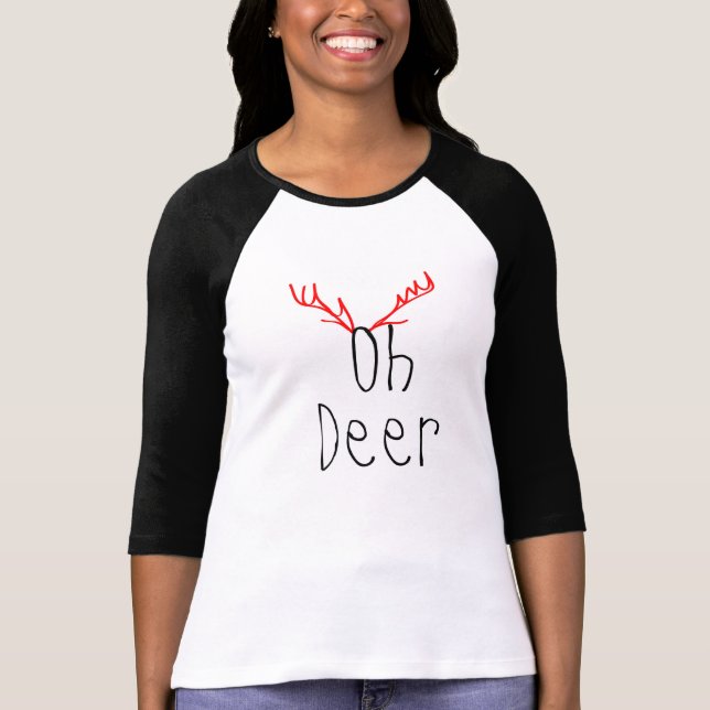 Oh Rotwild-Weihnachten 3/4 Hülse Raglan-T - Shirt (Vorderseite)