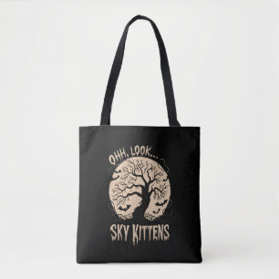 Oh schau Himmel Kätzchen Halloween Lustige Flederm Tasche