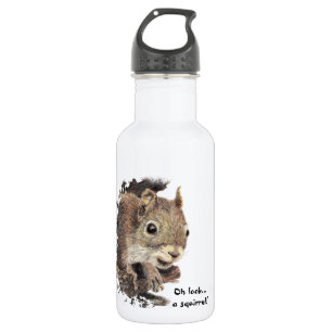 Oh, schau mal! Ein Eichhörnchen! Achtung Spaß Trinkflasche