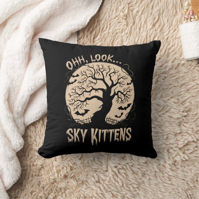 Oh schau Sky Kittens Halloween Funny Bats Lover Kissen (Decke)