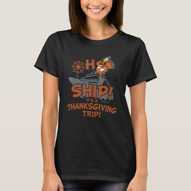 Oh Schiff Es ist eine Erntedank-Reise - Erntedank  T-Shirt (Vorderseite)