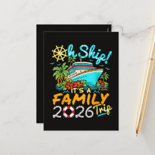 Oh Schiff, es ist eine Familienreise 2026 passende Feiertagspostkarte