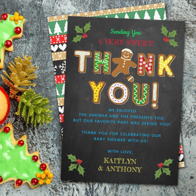 Oh, schläfst! Gingerbrei Cookie Kinderdusche Dankeskarte (Von Creator hochgeladen)