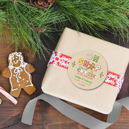 Oh, schläfst! Gingerbrei Cookie Kinderdusche Runder Aufkleber