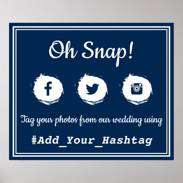 Oh, schläfst! Hochzeitszeichen für Social Media Poster (Vorne)