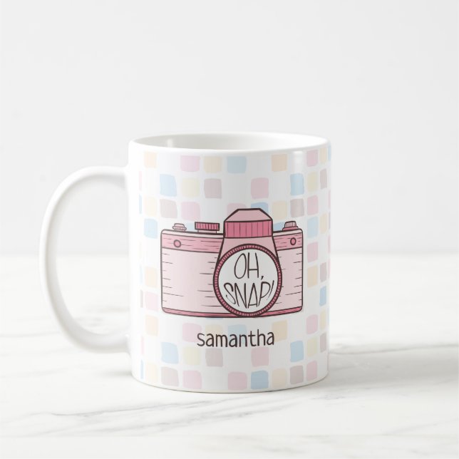 Oh, schläfst! Pink Pastellkamera Kaffeetasse (Links)
