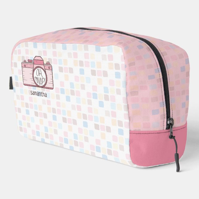 Oh, schläfst! Pink Pastellkamera Waschbeutel (Rechte Ecke)