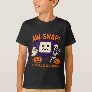 Oh Schreck gruseliger Geist Skelett Kürbis Fehler T-Shirt