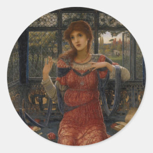 Oh Schwalbe, Schwalbe von John Melhuish Strudwick Runder Aufkleber