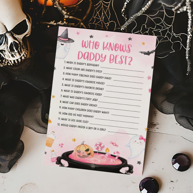 Oh Sheet Ghoul Halloween Wer Daddy Best Game kennt (Pink Oh Sheet Baby Shower Who knows Daddy Best Game)