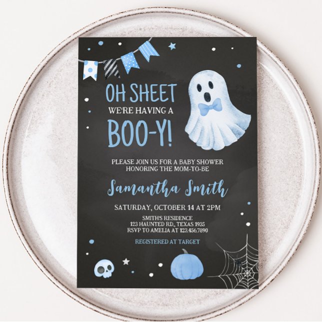 Oh Sheet Wir haben eine Babydusche Einladung (Boo-y Baby Shower Invitation)