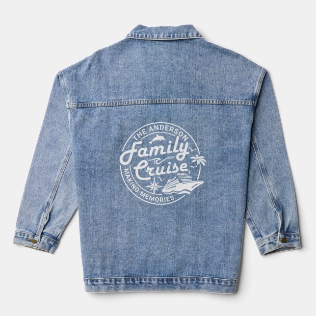 Oh Ship Es ist eine Familienreise, die zu Familie  Jeansjacke (Rückseite)