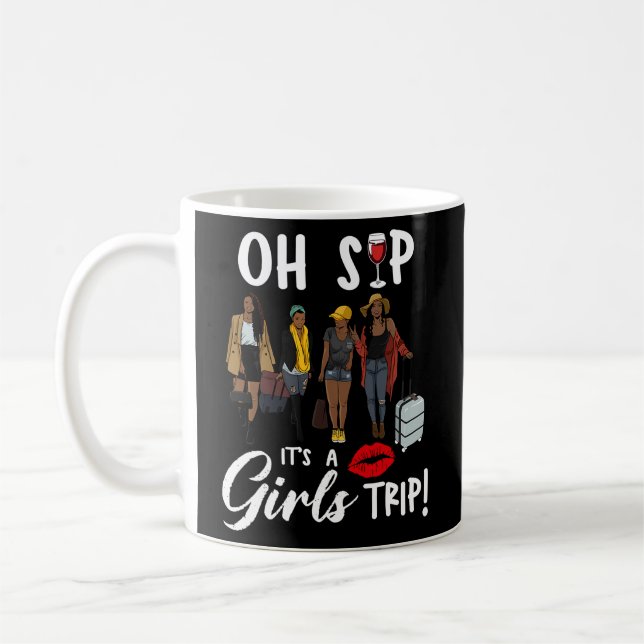 Oh, Sip! Es ist ein Trip Fun Wine Party Black Quee Kaffeetasse (Links)