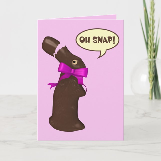 Oh Snap Chocolate Bunny Oaster Feiertagskarte (Vorderseite)